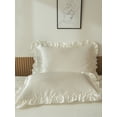 thumbnail image 2 of MOVE OVER White Ruffle Pillowcases King, Silky Satin Pillow Cover Set of 2, Luxury Satin Ruffle Pattern, 2 Pack, 2 of 8