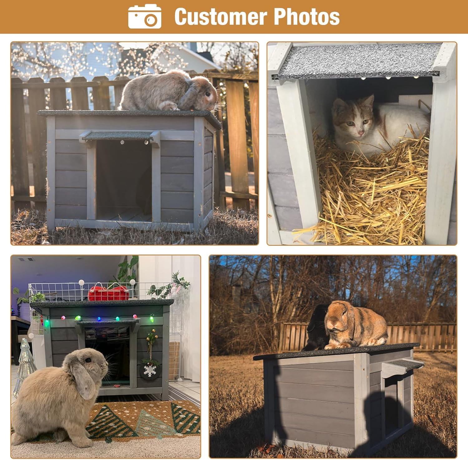 Aivituvin Outdoor Cat House Feral Cat Enclosure, Small Pet House Rainproof Cat House