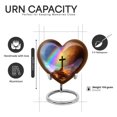 thumbnail image 2 of Yatskia Cross with Rainbow Waterfall Little Funeral Keepsake Urns for Human Ashes Adult Male and Female, Mini Memorial Burial Urn for Ashes Adult Dad, (Heart Pack of 1, 3 Inch), 2 of 8