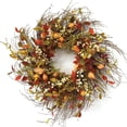 thumbnail image 3 of HomeRoots 516074 20 in. Artificial Fall Mixed Assortment Wreath, Green & Brown, 3 of 5