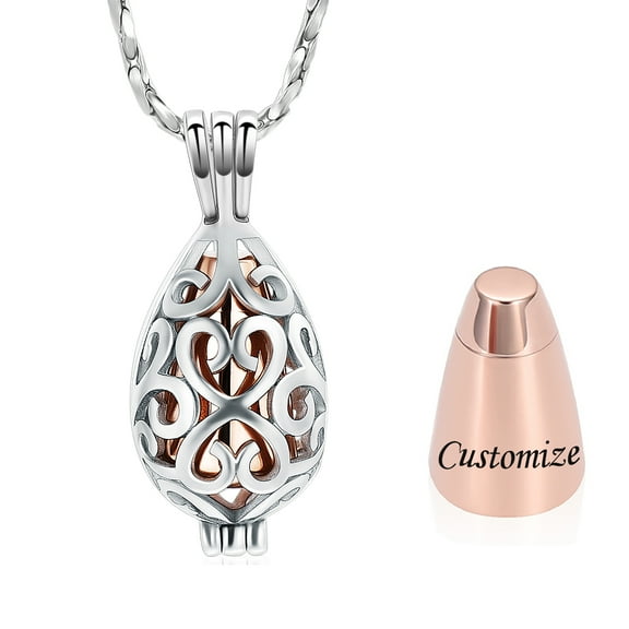 Teardrop Stainless Steel Pendant Necklace that Opens inside Cremation Jewelry for Ashes Urn Necklace for Ashes of Loved One Memorial Jewelry