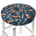 thumbnail image 3 of Balery cute fall fox Fundas de asiento para taburete de bar redondo de tela de terciopelo ajustables que protegen de arañazos y manchas para sillas de 14 a 17 pulgadas.-12 inch, 3 of 7