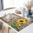 thumbnail image 3 of Vintage Floral Sunflower Placemats Set of 4, Home Sweet Home Table Mats Washable Heat-Resistant Non-Slip Place Mats for Kitchen Dinner Table Indoor Outdoor Decor,13x19 Inch Rustic Brown Farm Wood, 3 of 9