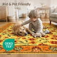 thumbnail image 4 of ODIKA Orange Abstract Mid Retro Bordered Contemporary Century Vintage Pet Friendly & Kids Safe Bedside for Bedroom, Nursery, RV, 4 of 7