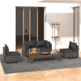 thumbnail image 1 of vidaXL 4 Piece Garden Lounge Set with Cushions Poly Rattan Grey, 1 of 5