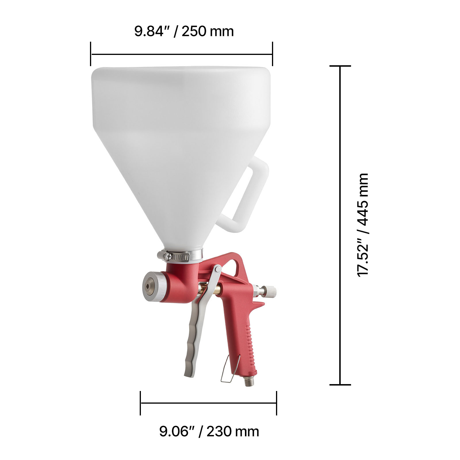KFFKFF Air Texture Spray Gun, 1.45 Gallon Hopper Sprayer, Professional Drywall Texture Tool with 3 Nozzles (3.5mm, 6mm, 8mm) for Popcorn, Knockdown, and Orange Peel Applications