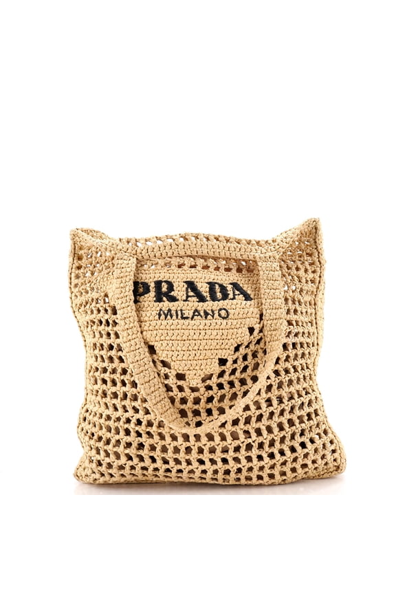 Pre-Owned Triangle Logo Open Tote Raffia By Rebag