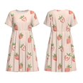 thumbnail image 3 of Bixox Robe d'Été à Manches Courtes pour Femmes Robe Ample Longueur Genou avec Poches-Fraises, 3 of 7