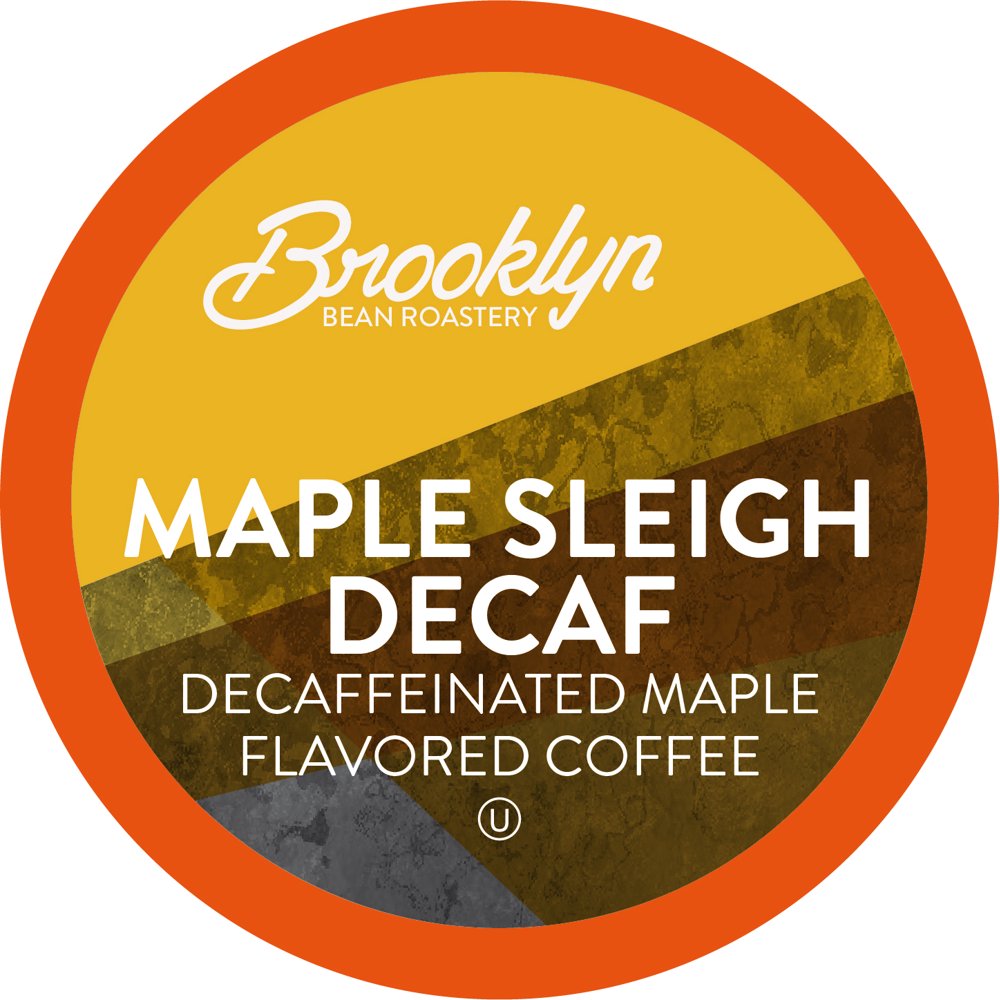 Brooklyn Bean, Medium Roast Maple FLAVORED DECAF Coffee Pods, Keurig 2.