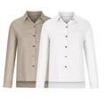 thumbnail image 4 of Timegard 2pc Cotton Linen Shirts for Women Plus Size Button up Side Split Blouse Fall Solid Color Tops, 4 of 6