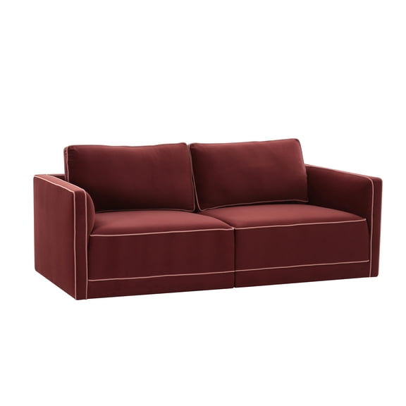 Tov Furniture Willow Berry Red Modular Loveseat