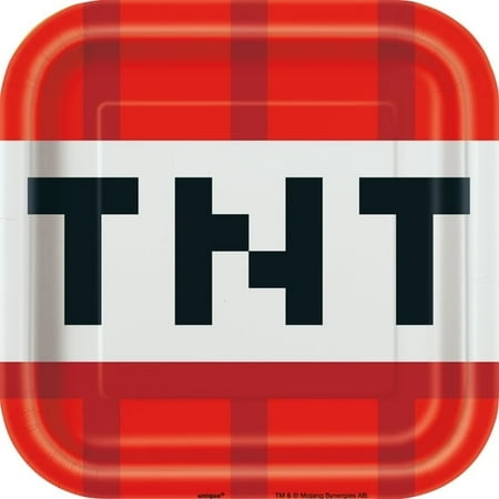 Minecraft Square 7" Dessert Plates, 8ct