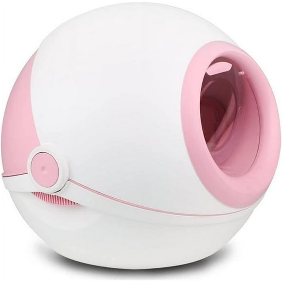 Capsule Spatiale Litière pour Chats Entièrement Fermée Super Grande Pot Amovible Anti-Éclaboussures Produits pour Animaux (Couleur : Rose)
