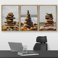 thumbnail image 2 of wall26 Framed Canvas Print Wall Art Set Duotone Beach Ocean Pebble Rocks Wilderness Nature Photography Modern Art Rustic Decorative Relax/Calm for Living Room, Bedroom, Office - 24"x36"x3 N, 2 of 5