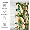 thumbnail image 2 of Peacock Feather Butterfly Shower Curtain for Bathroom Shower Curtain Set with 12 Hooks Waterproof Fabric Bath Curtain for Bathtub Restroom Decor, 72 X 72 in, 2 of 6