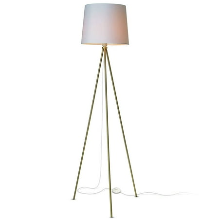 Newhouse Lighting Brand Contemporary Tripod Floor Lamp with White Color Lamp Shade