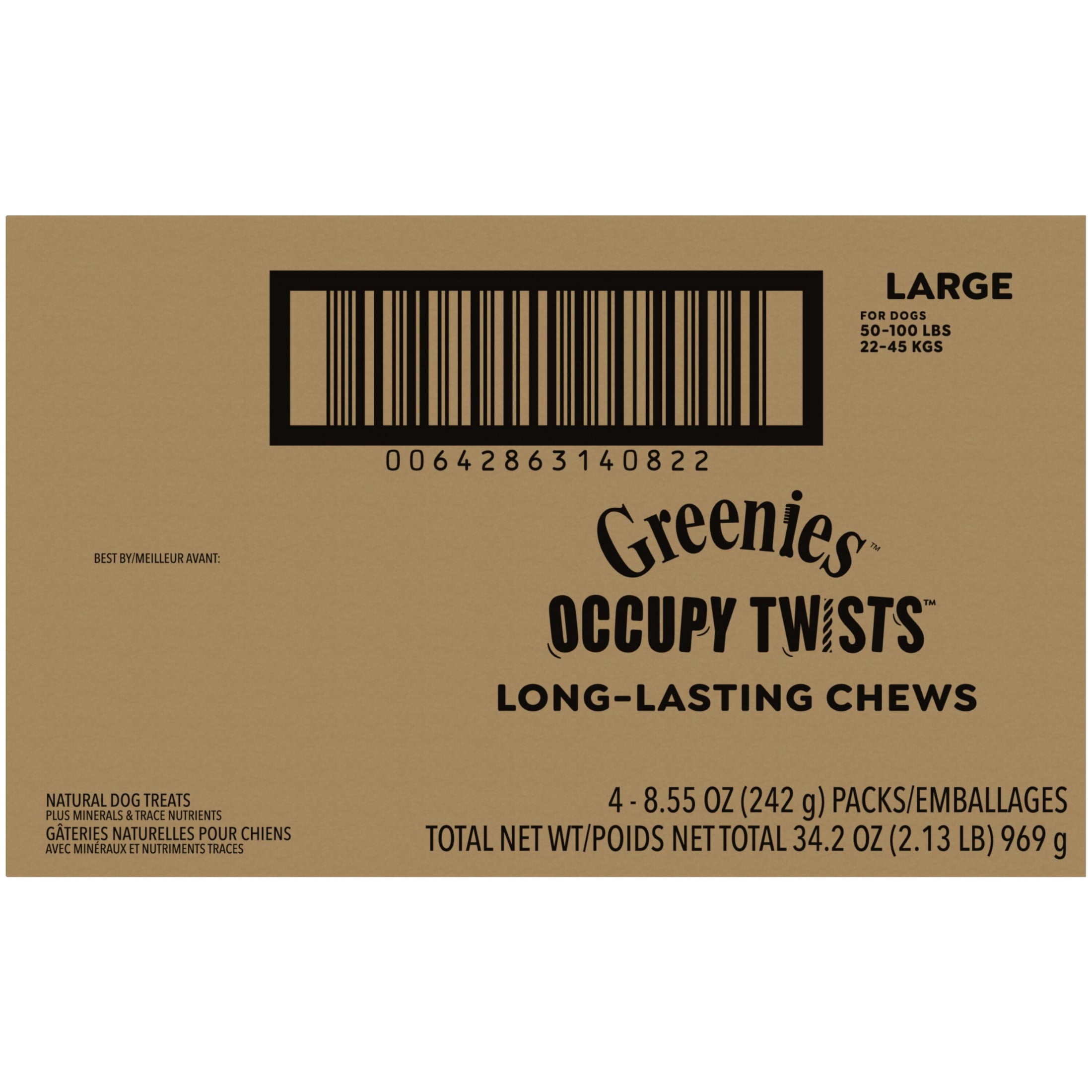 Greenies Occupy Twists Natural Dog Treats Large Breed, Chicken Flavor, 34.2 oz. Pack, 16 Count