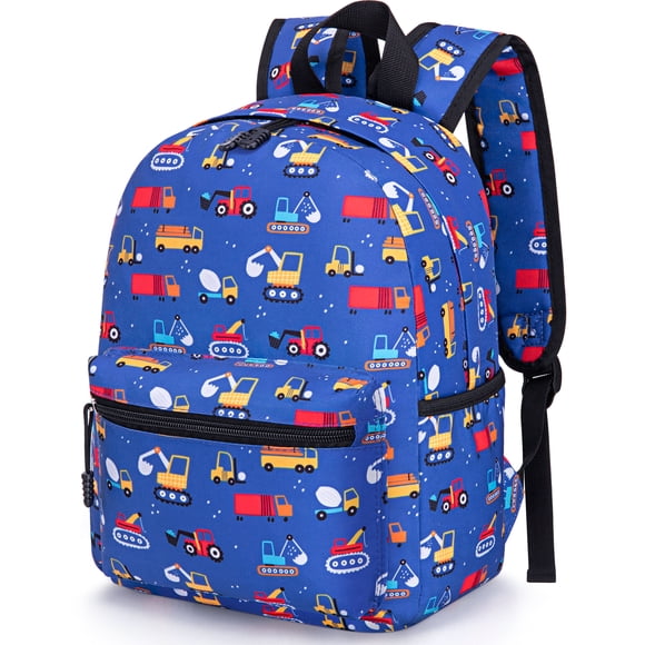 Preschool Backpack For Boys Girls 2-4, Toddler Backpack for School Girls and Boys, Preschool Kindergarten Elementary Daycare Backpack For School & Travel Bookbag, 11" H Kids Backpacks, Dark Blue Cars