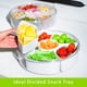 thumbnail image 3 of Bandeja para verduras con tapa para refrigerador, paquete de 2, bandeja transparente dividida para servir con caja para bocadillos, contenedor para bocadillos con 6 compartimentos para fiestas,, 3 of 7