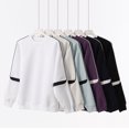 thumbnail image 2 of Heavyweight cotton patchwork sleeve crew neck sweatshirt for men and women, casual pullover sweatshirt for spring and autumn., 2 of 4