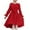 Red, variant on Krdevn Girls' Long Sleeved Dress Stylish Flowy Semi Formal Party Dress with Belt,10-11 Years