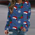 thumbnail image 1 of 2023 Chandails de Noël pour Femmes en Liquidation Mode Femmes Imprimé Manche Confortable Respirant Chandail à Col Rond, 1 of 5