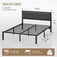 thumbnail image 4 of Dayago Queen Size Bed Frame with Upholstered Headboard, LED Light and USB Socket, No Box Spring Required, 4 of 7