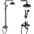 thumbnail image 3 of Shower Fixture Oil Rubbed Bronze Bathroom Shower Faucet Set Rainfall 8 Inch Shower Head Mixer Double Kn, 3 of 12