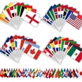 thumbnail image 2 of YanonmyfdWorld Cup Handheld Flags, 48 Countries International Stick Flags with Plastic White Pole for World Cup Decorations 2026- Double Sided Polyester Fabric Small Flag on Stick for Olympic Party, 2 of 11