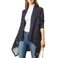 thumbnail image 5 of Unique Bargains Women's Plaid Asymmetric Kimono Open Front Loose Cardigan, 5 of 6