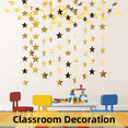 thumbnail image 2 of Guirnalda de papel de estrella reflectante de 52 pies, guirnalda de estrellas con purpurina, banderines de estrellas brillantes para suministros de fiesta de cumpleaños y decoración del hogar, telón, 2 of 7