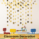 thumbnail image 2 of Decoración brillante para cumpleaños y fiestas, 52 pies de largo, banderines de estrellas brillantes para fiestas y hogar, guirnalda de estrellas reflectantes brillantes, 2 of 7