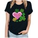 thumbnail image 1 of Camisetas de Manga Corta para las Mujeres de Moda Imprimir Cuello Redondo Camiseta, Mezcla de Poliéster Ligero para Primavera Verano Otoño, 1 of 8
