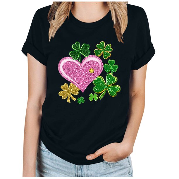 Camisetas de Manga Corta para las Mujeres de Moda Imprimir Cuello Redondo Camiseta, Mezcla de Poliéster Ligero para Primavera Verano Otoño