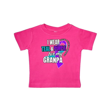 

Inktastic Suicide Prevention I Wear Teal and Purple for My Granpa Gift Baby Boy or Baby Girl T-Shirt