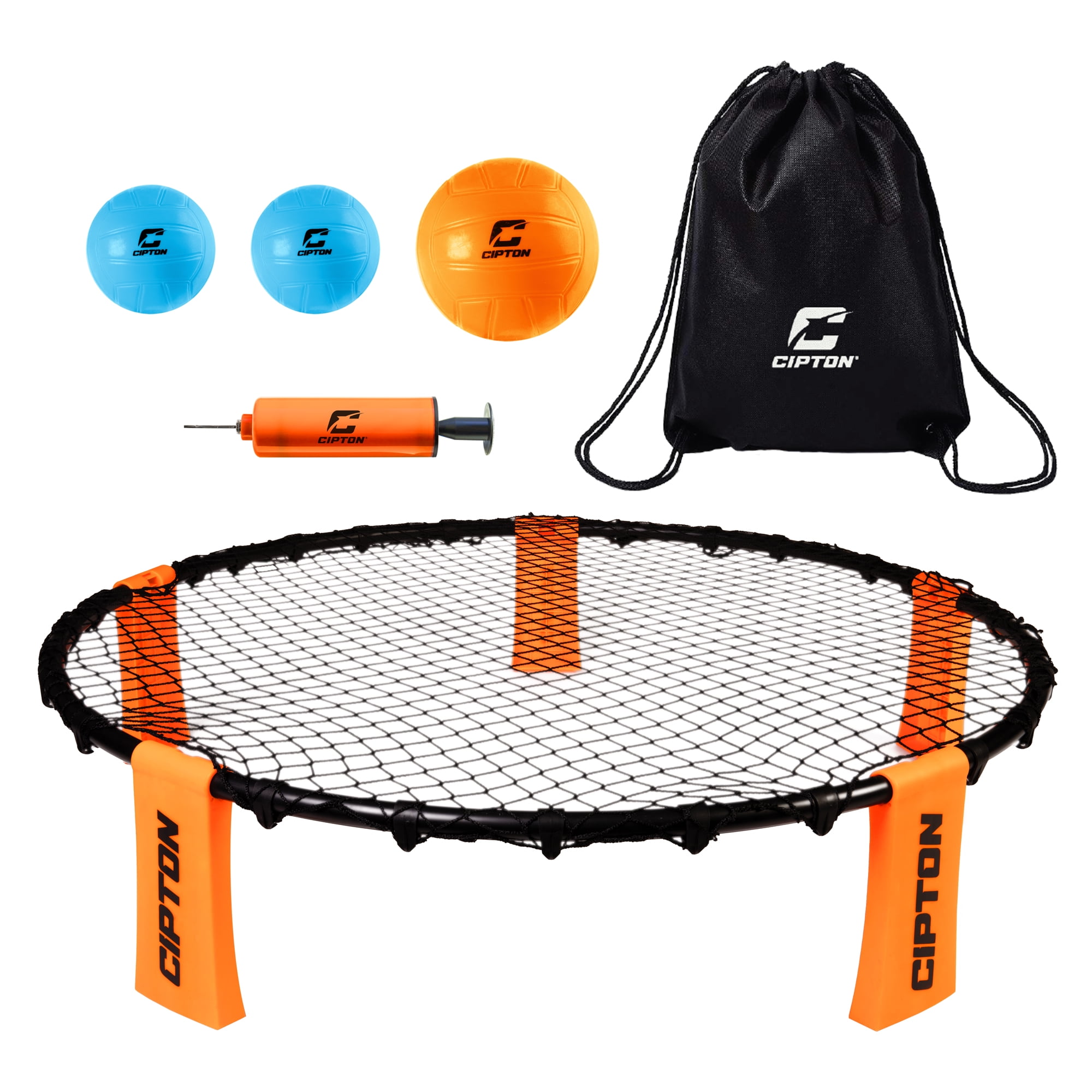 Cipton Smash Ball Set, Spike the Ball on the Net Non Stop Action Games,  Foldable Frame Removable Legs Easy to Carry, Includes Smash Bounce Balls  and Drawstring Bag, For Beach Park Lawn