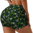 thumbnail image 2 of Vsdgher Tropical Leaves1 print Workout Shorts for Women Seamless Soft Smooth Gym Yoga Scrunch Active Exercise Fitness Shorts, 2 of 8
