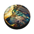 thumbnail image 4 of LNWH Stained Glass Wolf Art Pattern Waterproof Spare Tire Cover, Universal Spare Tire Wheel Covers 16 inch, 4 of 8