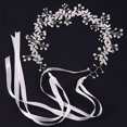 thumbnail image 4 of Diademas de boda hechas a mano para damas, diademas nupciales con diamantes de imitación plateados, accesorios para el cabello, diademas, 4 of 4