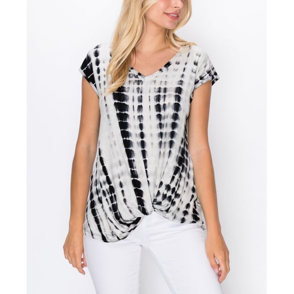Coin 1804 Womens Tie Dye T-Shirt Black White L