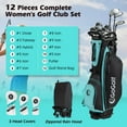 thumbnail image 2 of Costway 12 PCS Women's Complete Golf Club Set Right Hand 460CC #1 Driver & #3 Fairway Green, 2 of 10