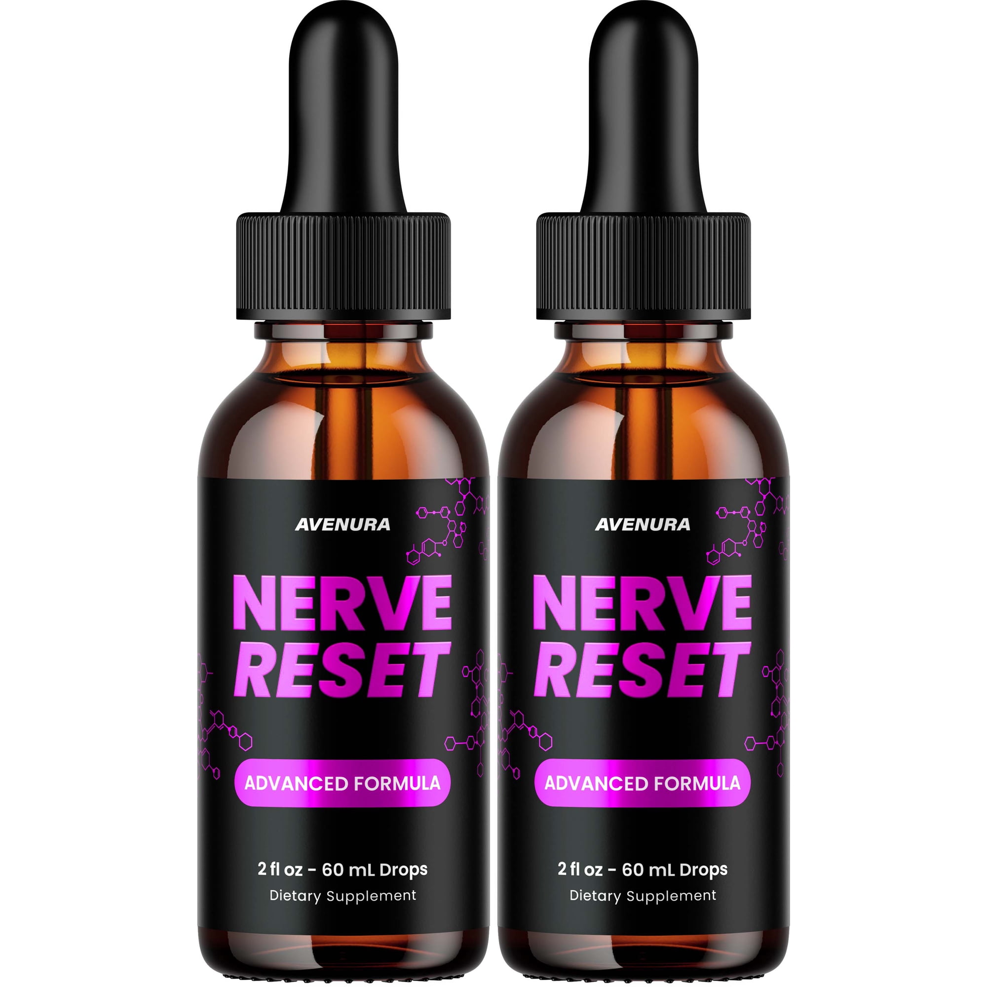 Nerve Reset Liquid Drops – NerveReset Natural Blend Memory Focus Brain Health Support Supplement, 2 Pack, 2 Month Supply