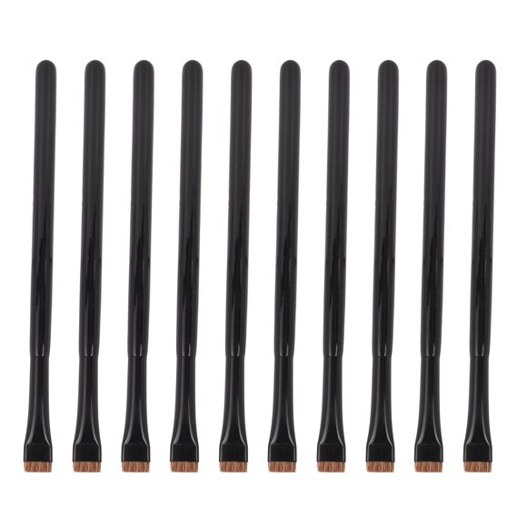 10pcs Flat Head Eyeliner Brush Professional Ultra Thin Soft Hair Brow Liner Brush Eye Makeup Tool