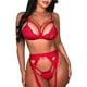 thumbnail image 1 of Gibobby Lencería sexy de mujer tanga Día de San Valentín Encaje Tanga Bragas Ropa interior Liga Mujer Sexy Sujetador Lencería Ropa de dormir Conjunto Nuevos íntimos(Rojo, M), 1 of 5