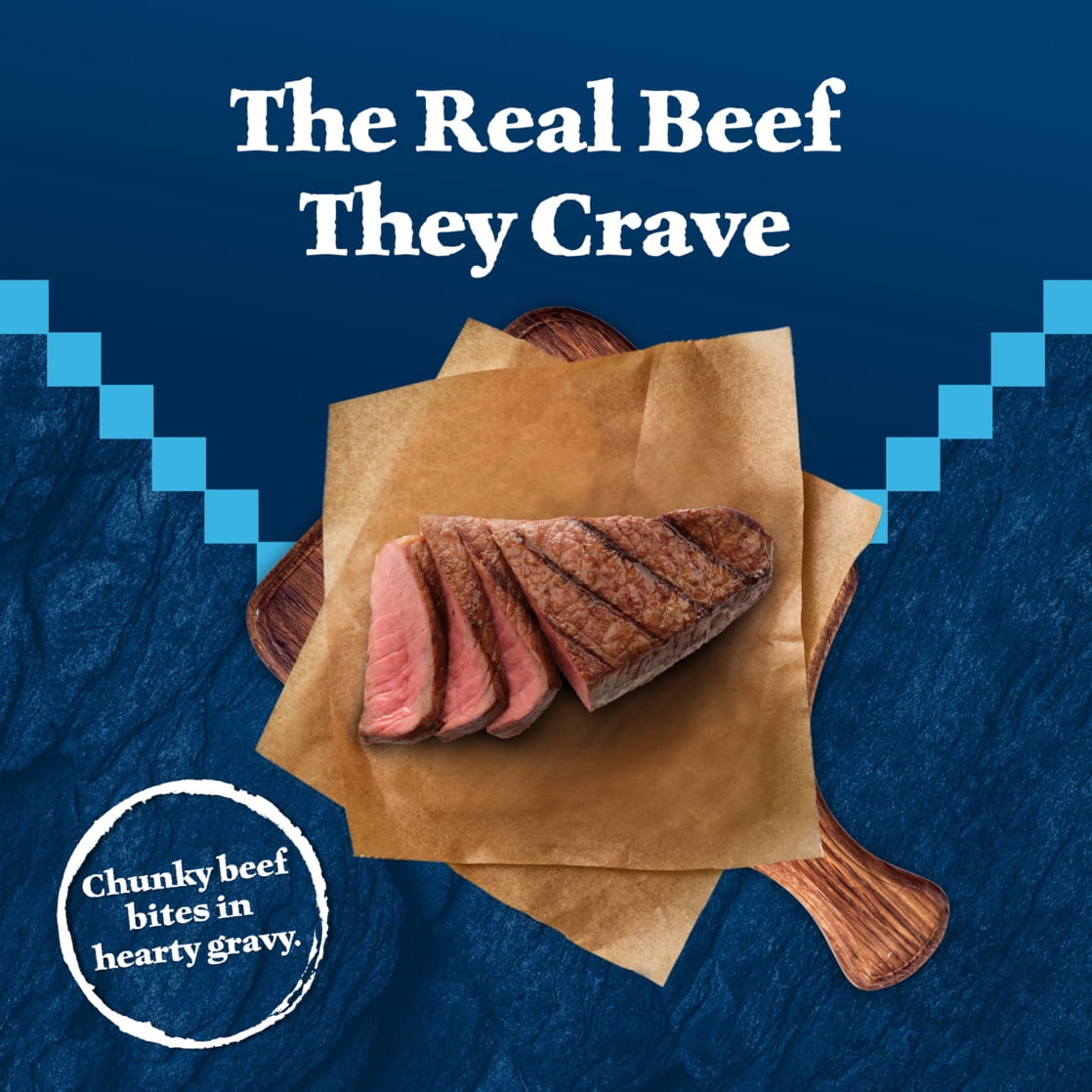 Blue Buffalo Wilderness Trail Toppers Wet Dog Food, Chunky Beef Bites in Hearty Gravy