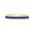 thumbnail image 2 of AFFY Round Shape Simulated Blue Sapphire Full Eternity Band Ring In 14K Yellow Gold Over Sterling Silver, Ring Size-7.5, 2 of 6