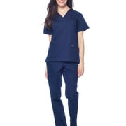 Dagacci Medical Uniform Unisex Scrubs Set Scrub Top and Pants