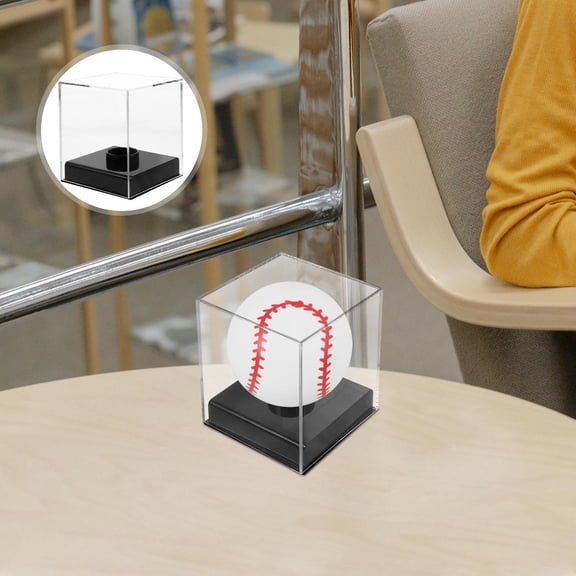 Clear Display Box Baseball Storage Cube Simple Design Transparent 1Pack