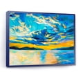 thumbnail image 3 of Cloudy Sunset Over Wide Open Ocean Horizon 32 in x 16 in Framed Painting Canvas Art Print, by Designart, 3 of 4