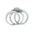 thumbnail image 4 of BERRICLE Sterling Silver 3-Stone Wedding Engagement Rings 1.6 Carat Princess Cut Cubic Zirconia CZ Ring Set for Women, Rhodium Plated Size 4.5, 4 of 12